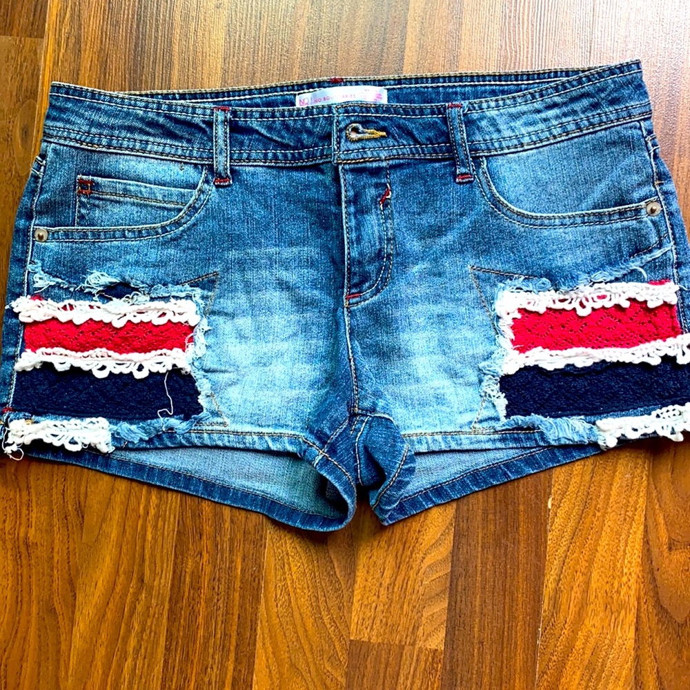 American flag pocket jean shorts No Boundaries 13